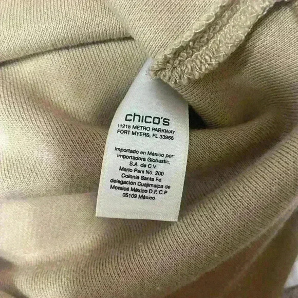 Chico's Gold Metallic Sweater Size 0 Jeweled Neckline 3/4 Sleeve Shimmer Holiday - Picture 14 of 15